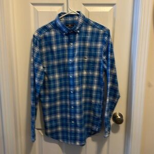 Vineyard Vines Performance Shirt Men Large Blue Plaid Classic Fit Tucker Flannel